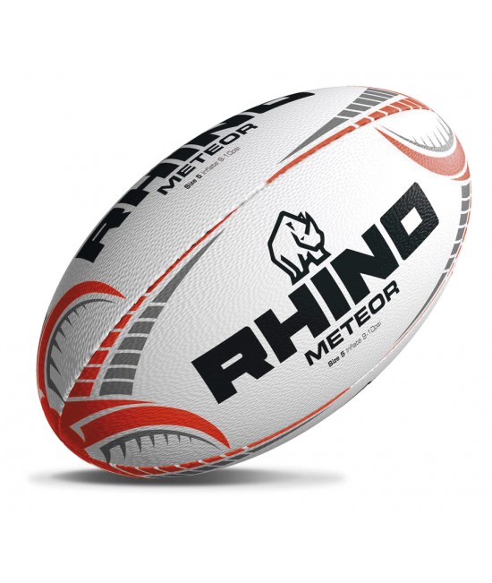 Rhino Meteor Match Rugby Ball White Rhino Meteor Match Rugby Ball White