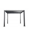 Sac Aluminium Louvre Pergola 3m x 3m, Adjustable Roof, Including Curtain Sac Aluminium Louvre Pergola 3m x 3m, Adjustable Roof, Including Curtain