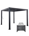 Sac Aluminium Louvre Pergola 3m x 3m, Adjustable Roof, Including Curtain Sac Aluminium Louvre Pergola 3m x 3m, Adjustable Roof, Including Curtain